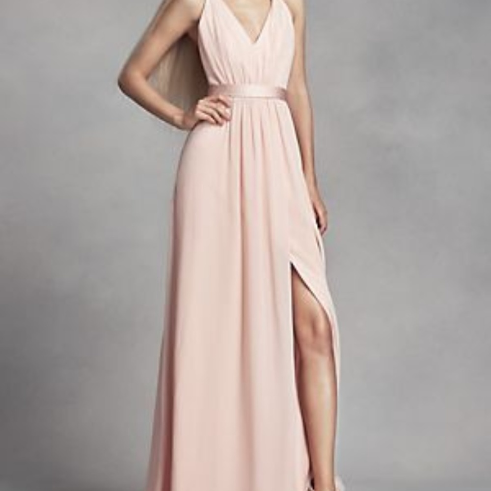 Long Chiffon Dress with Low Crisscross Back